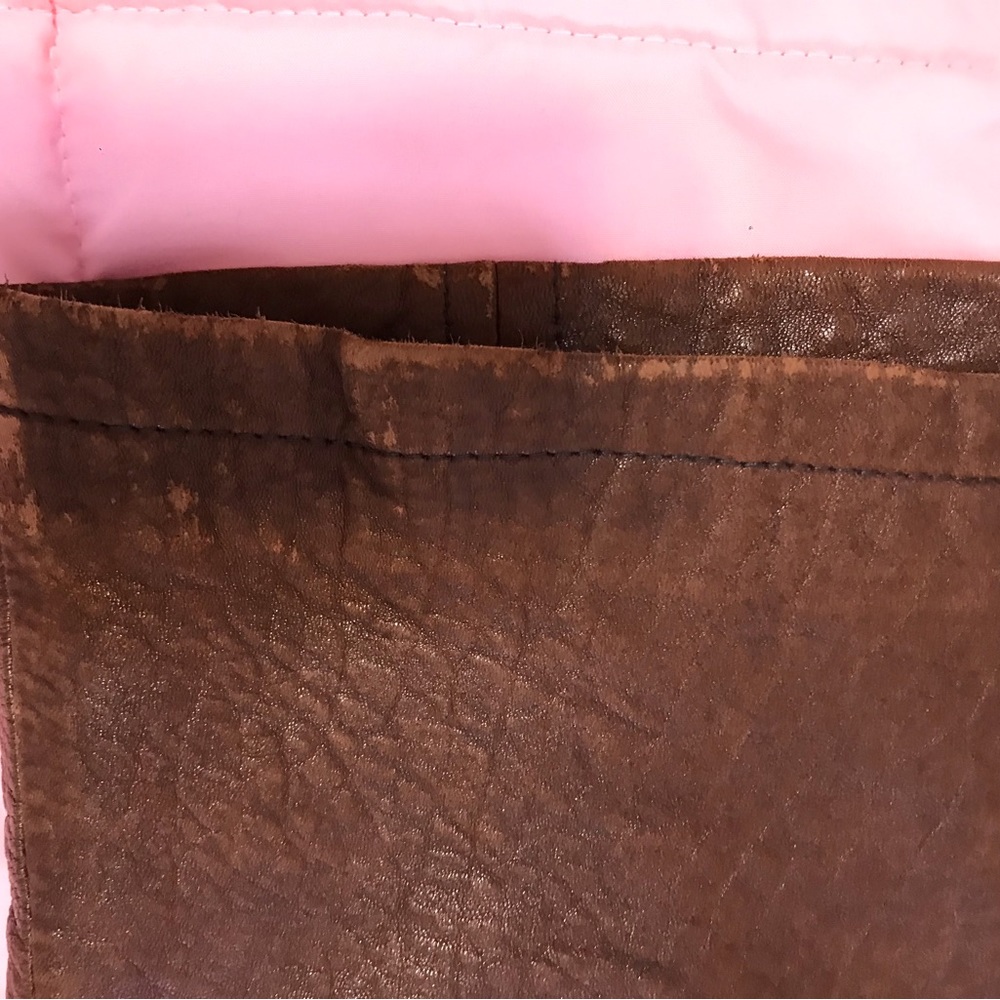 Brown Soft Leather Jacket, Medium - image 6